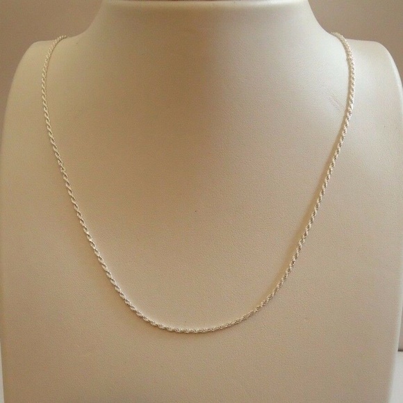 Italian 18" Rope Chain Made with Real 925 Sterling Silver - Picture 1 of 5